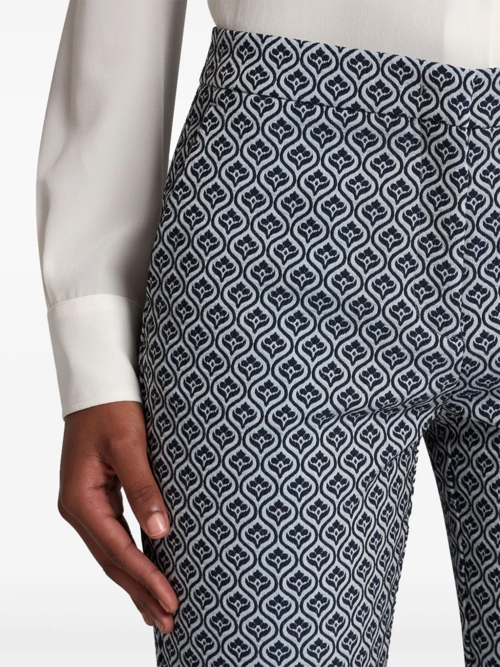 ETRO Broek met bloemen-jacquard Blauw