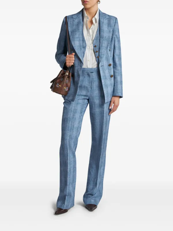ETRO スラブ ベスト | ブルー | FARFETCH JP