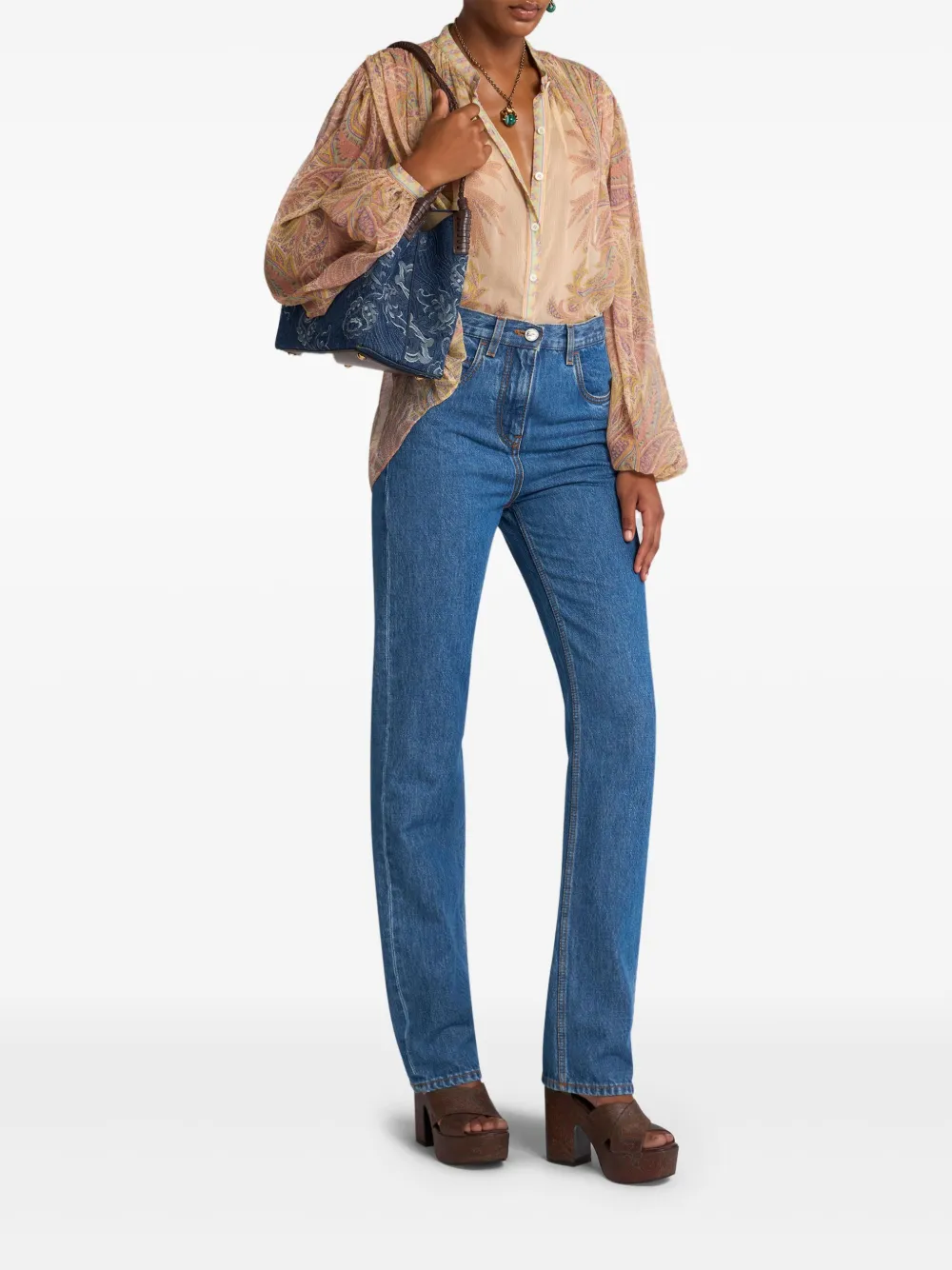 ETRO Overhemd met paisley-print - Beige