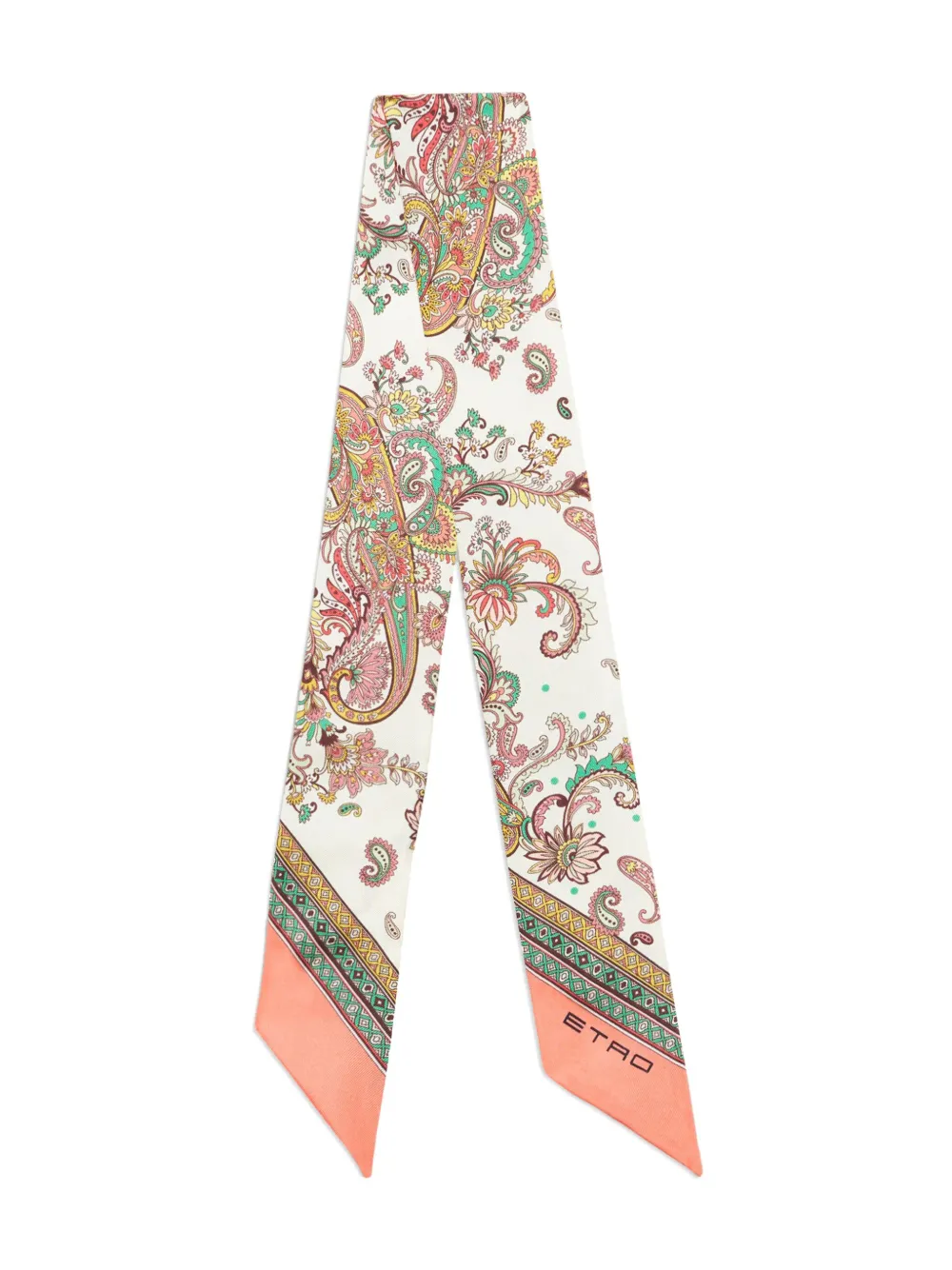 ETRO Zijden sjaal met paisley-print Wit