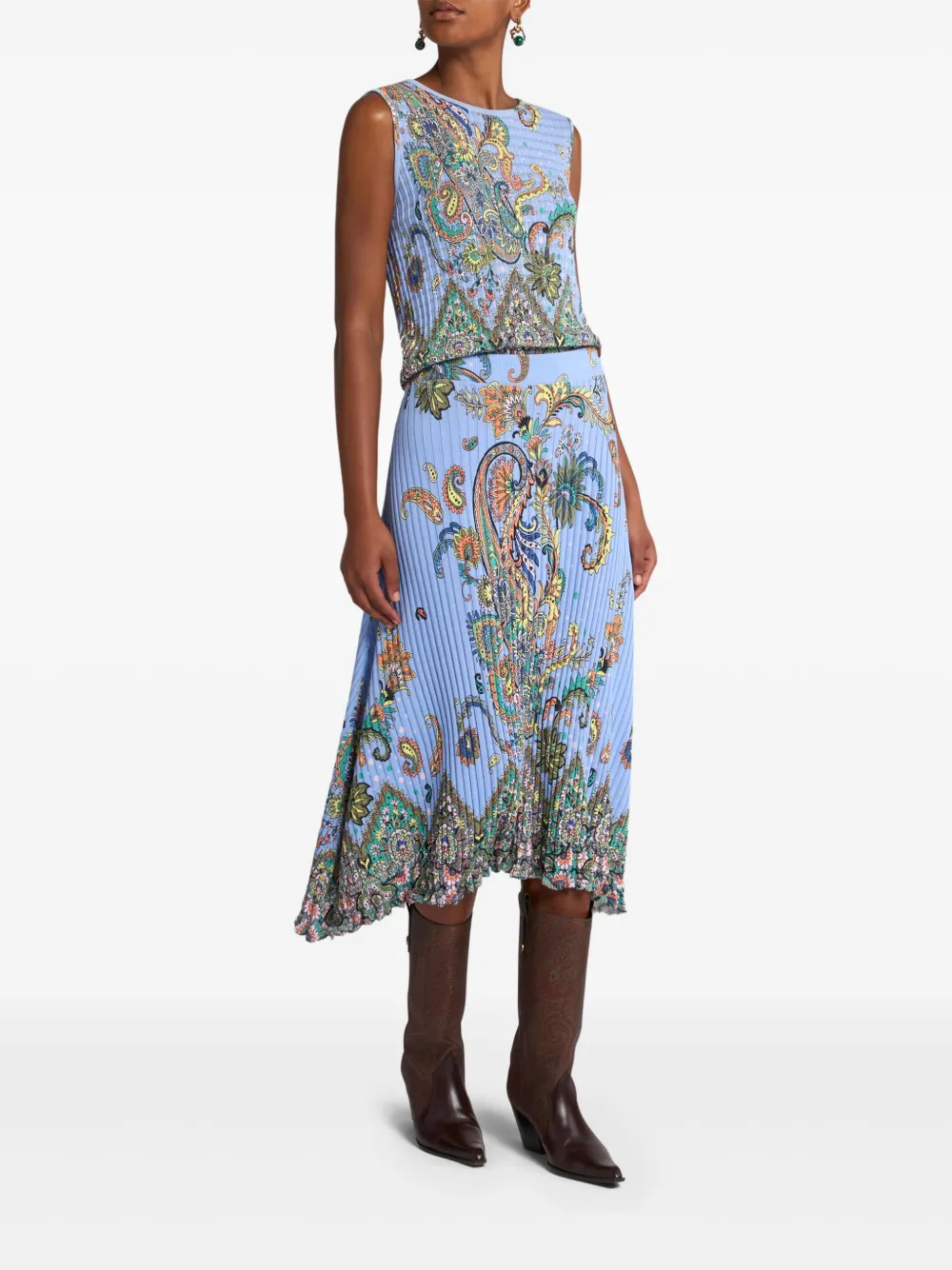 ETRO Ribgebreide rok - Blauw