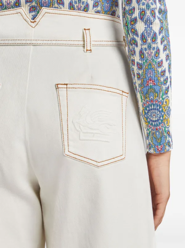 ETRO ワイドジーンズ | ホワイト | FARFETCH JP