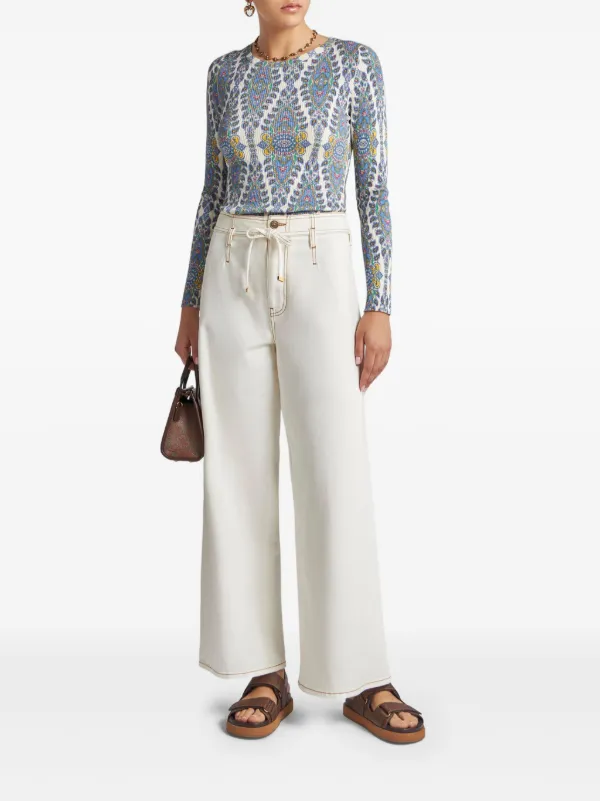 ETRO ワイドジーンズ | ホワイト | FARFETCH JP