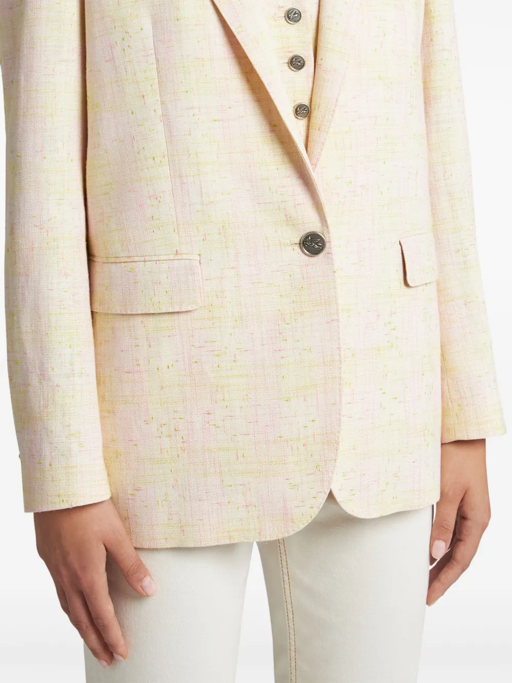 ETRO Blazer met Pegaso-knopen Beige