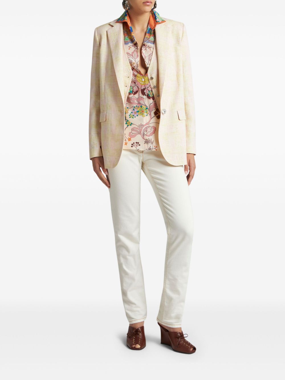 ETRO Blazer met Pegaso-knopen - Beige