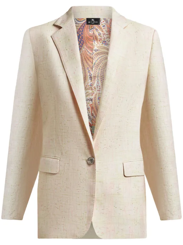 Etro Pegaso-button Blazer in Neutrals