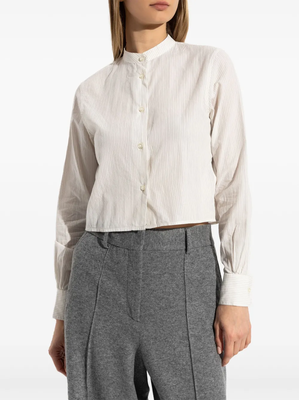 OFFICINE GENERALE STRIPED PATTERN SHIRT