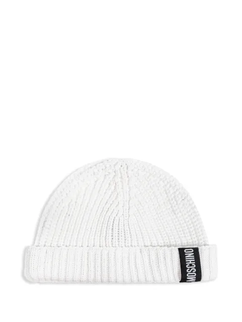 Moschino logo-appliqué beanie
