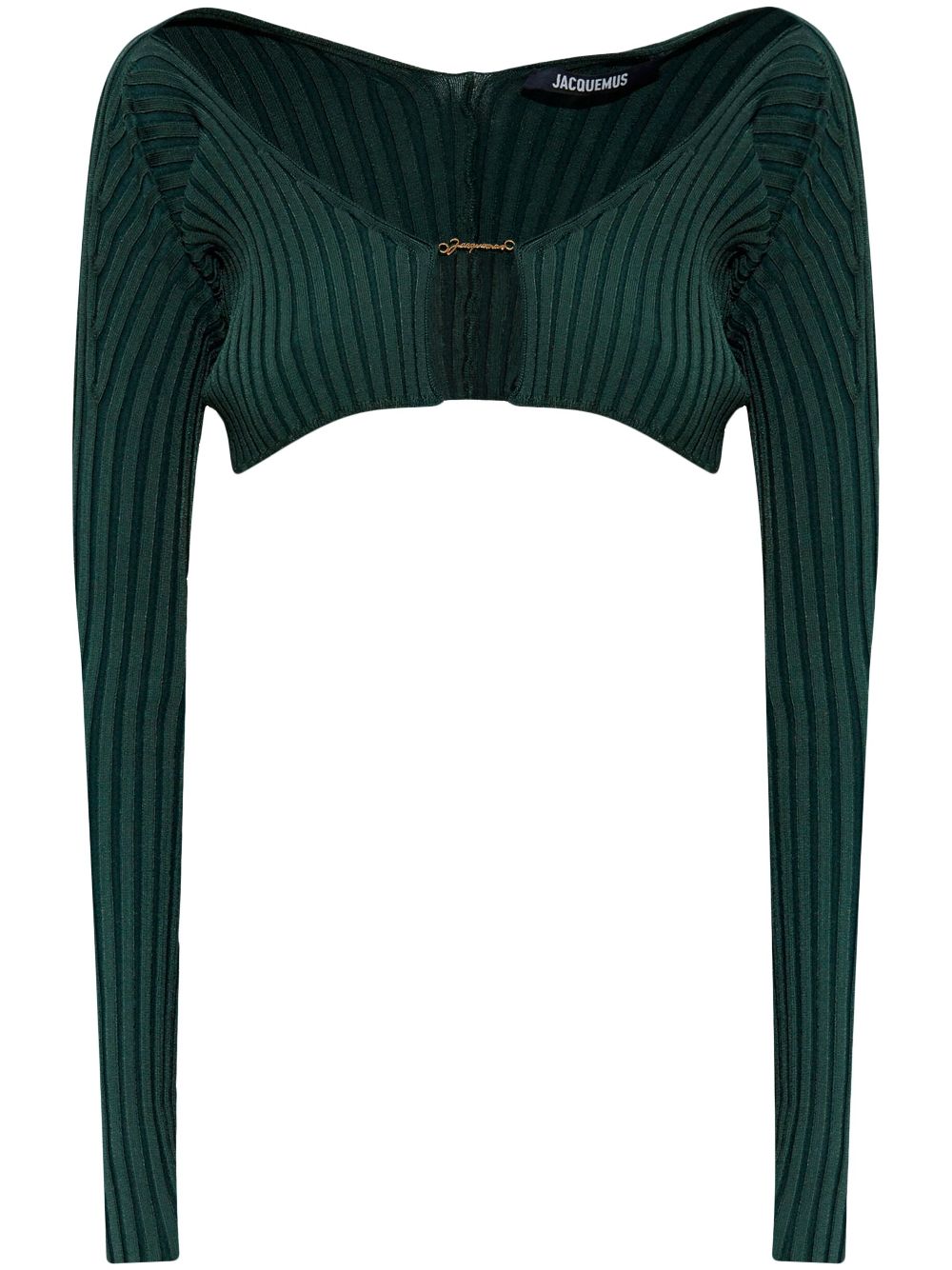 Jacquemus logo-lettering cardigan - Green