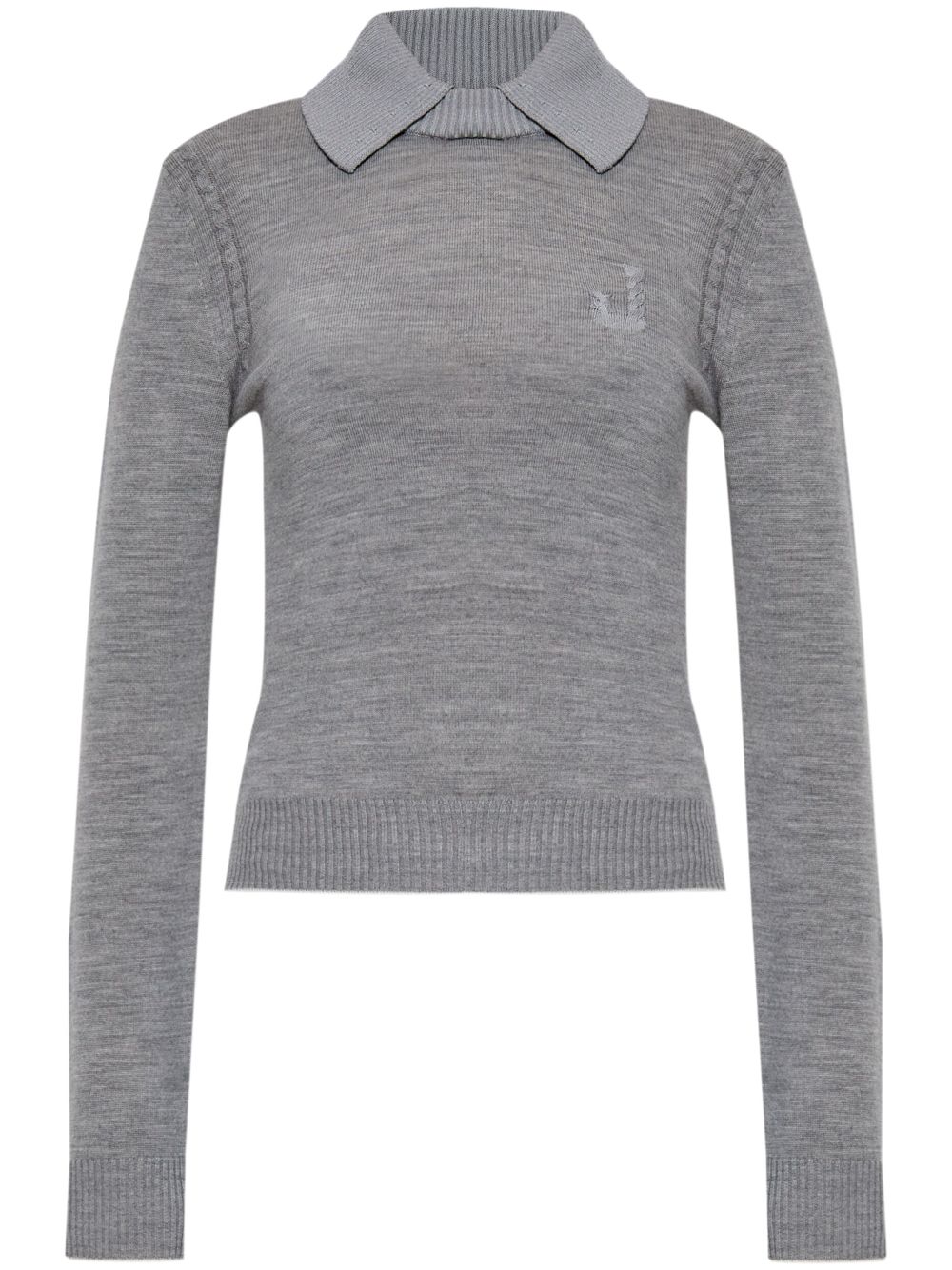 Jacquemus logo-embroidered jumper - Grey