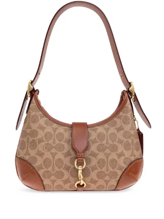 ショルダーバッグ・ポシェット Coach Signature Hamptons Hobo Bag - Coach - Canvas - Brown Hamptons Hobo Bag - Coach - Canvas - Brown