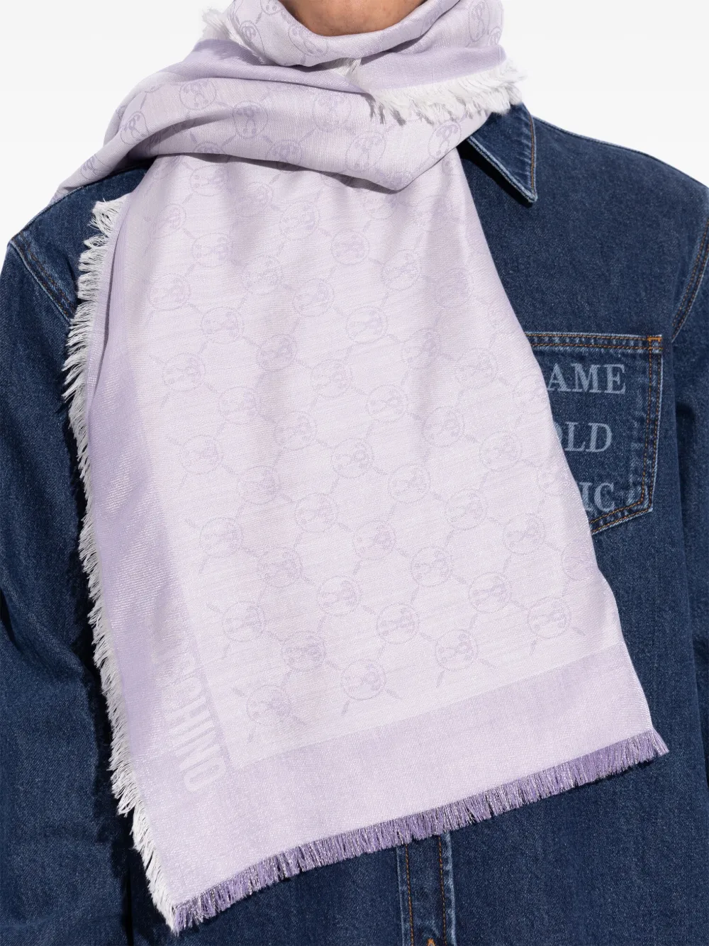 Moschino Sjaal met monogram Paars