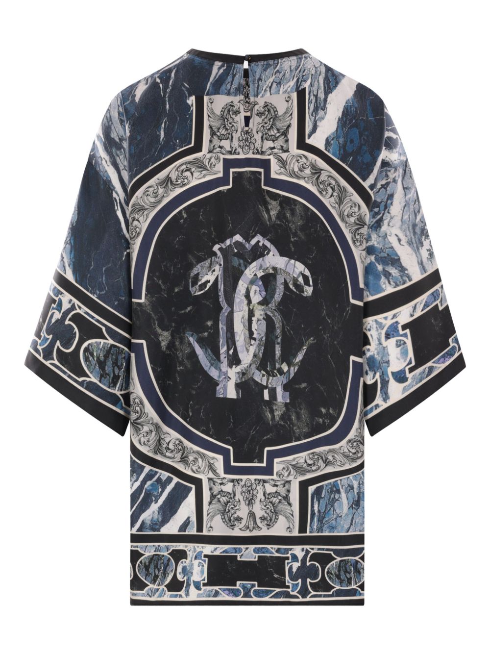 Roberto Cavalli Zijden blouse met print - Blauw