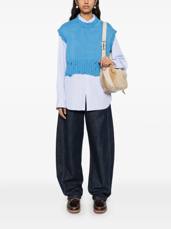 Marni crew-neck Sleeveless Sweater | Blue | FARFETCH