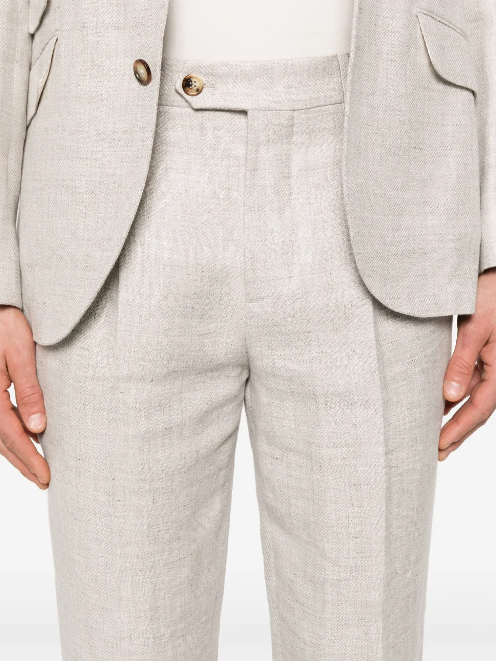 Brunello Cucinelli Pak met enkele rij knopen Beige