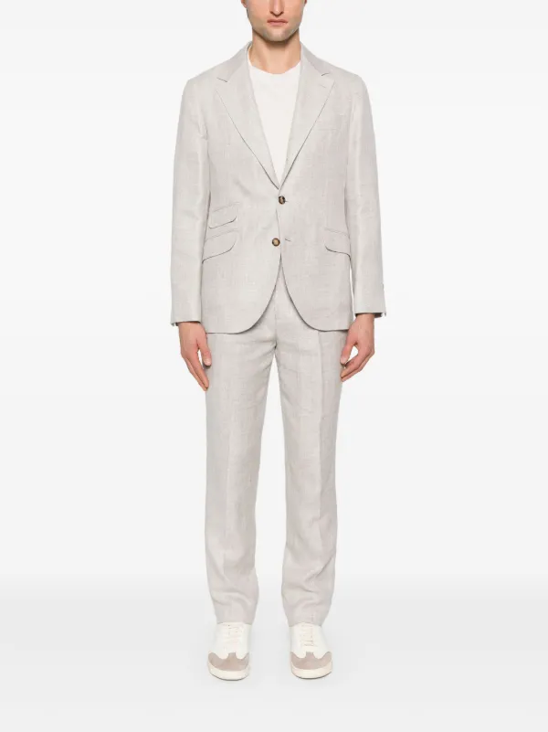 Brunello Cucinelli single-breasted Suit | Neutrals | FARFETCH