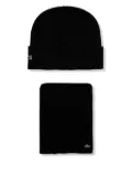 Lacoste logo-appliqué beanie (set of two) - Black