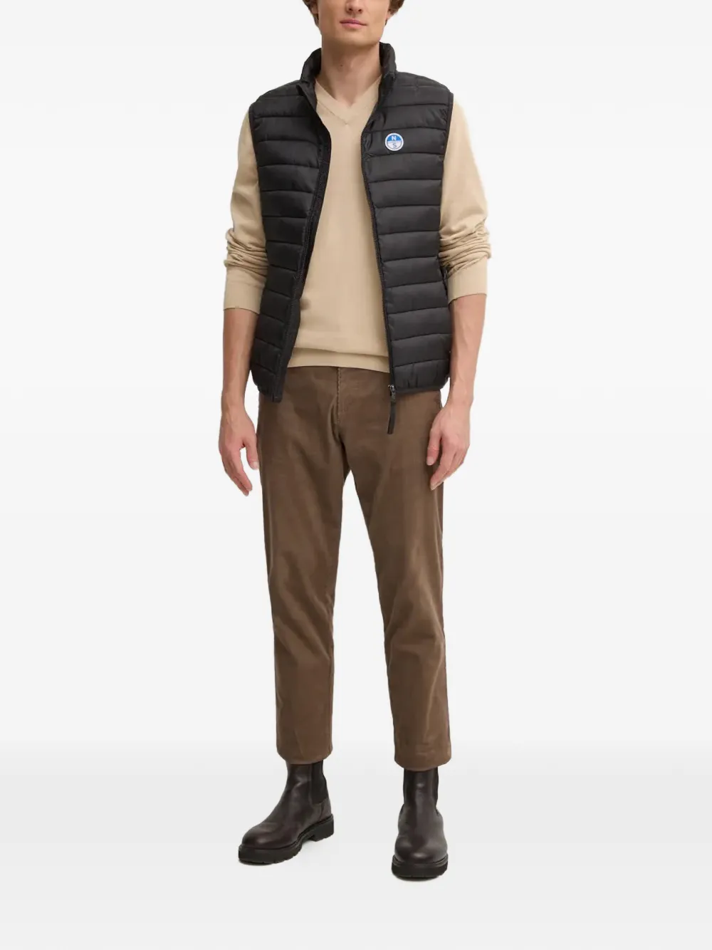 Lacoste V-neck appliqu&eacute; sweater - Beige