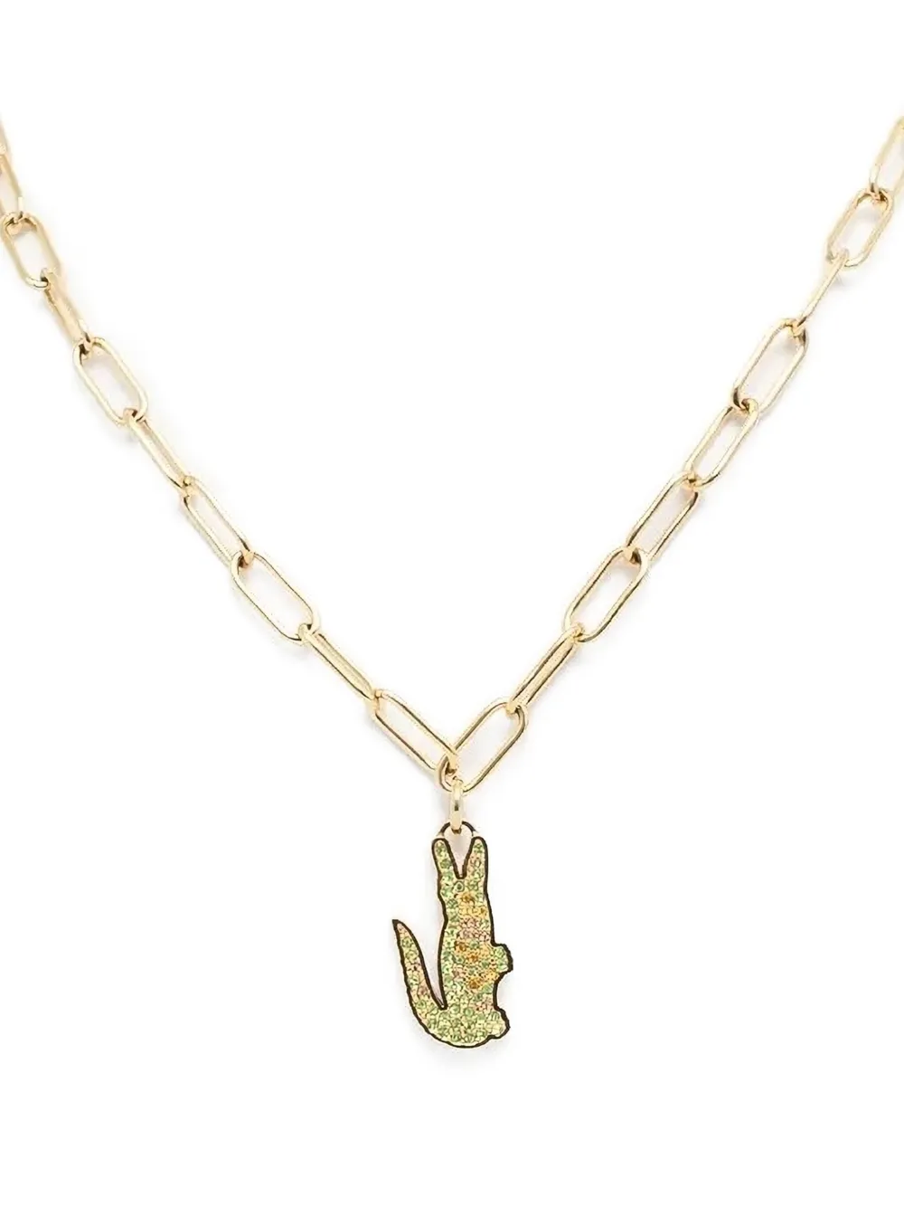 Lacoste crocodile-embellished chain necklace | Gold | Image 1