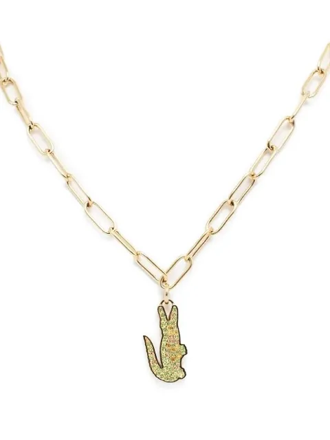 Lacoste crocodile-embellished chain necklace