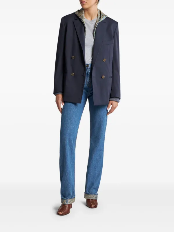 ETRO double-breasted Blazer | Blue | FARFETCH AZ