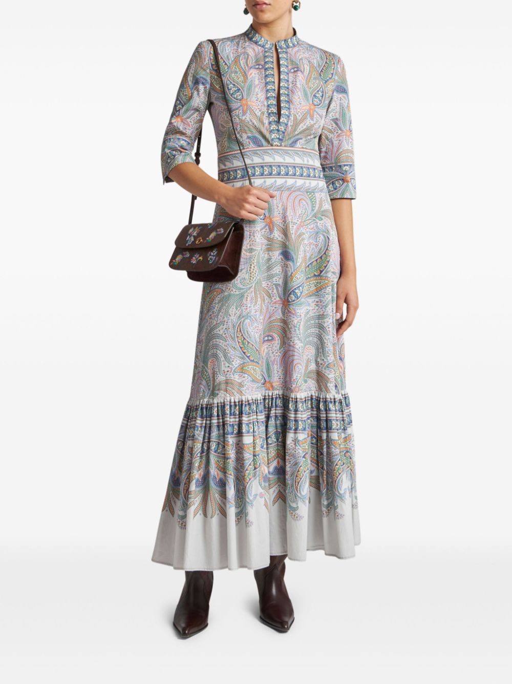 ETRO floral-print maxi dress - Wit