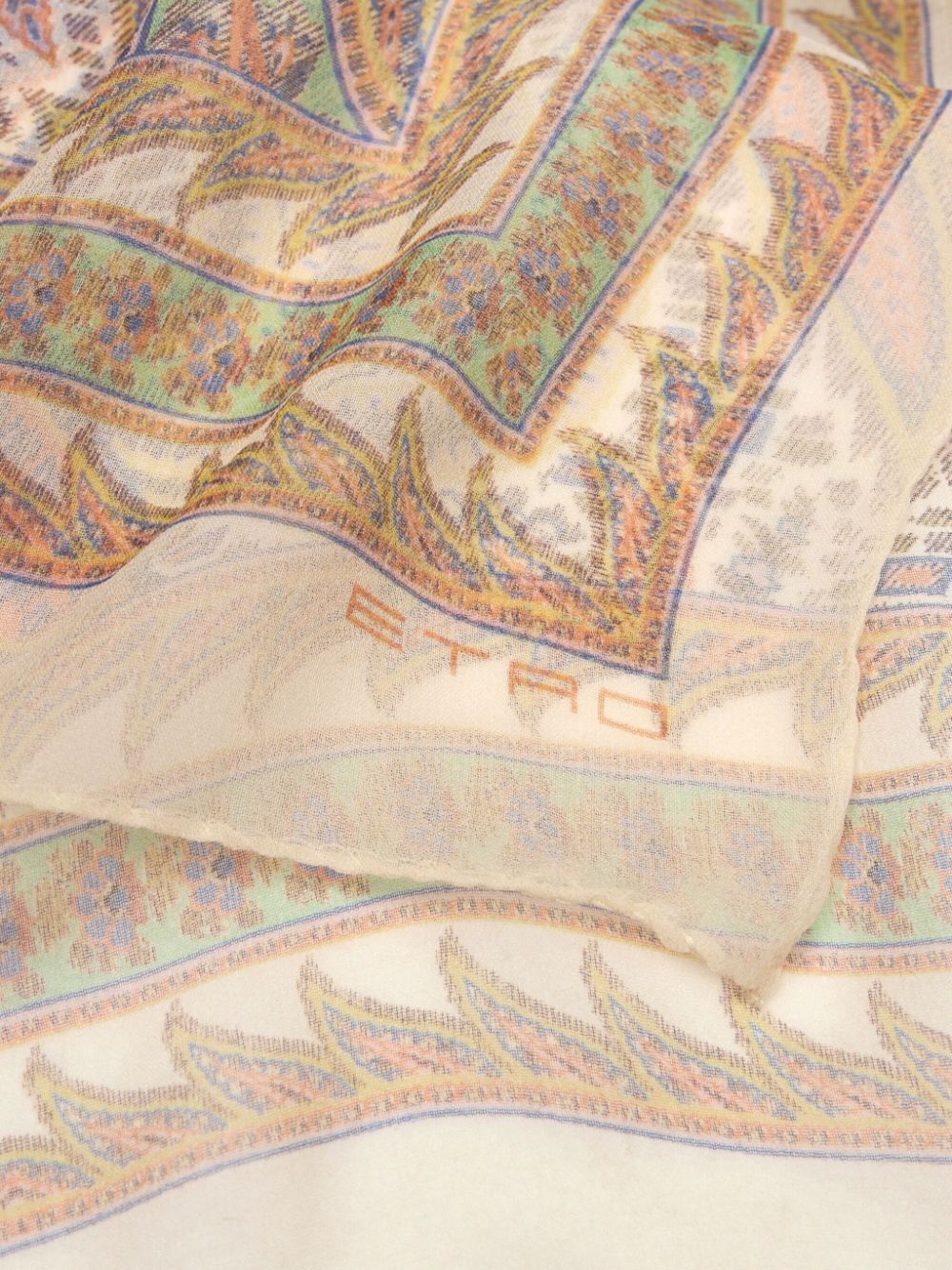 ETRO paisley-print silk scarf - Beige