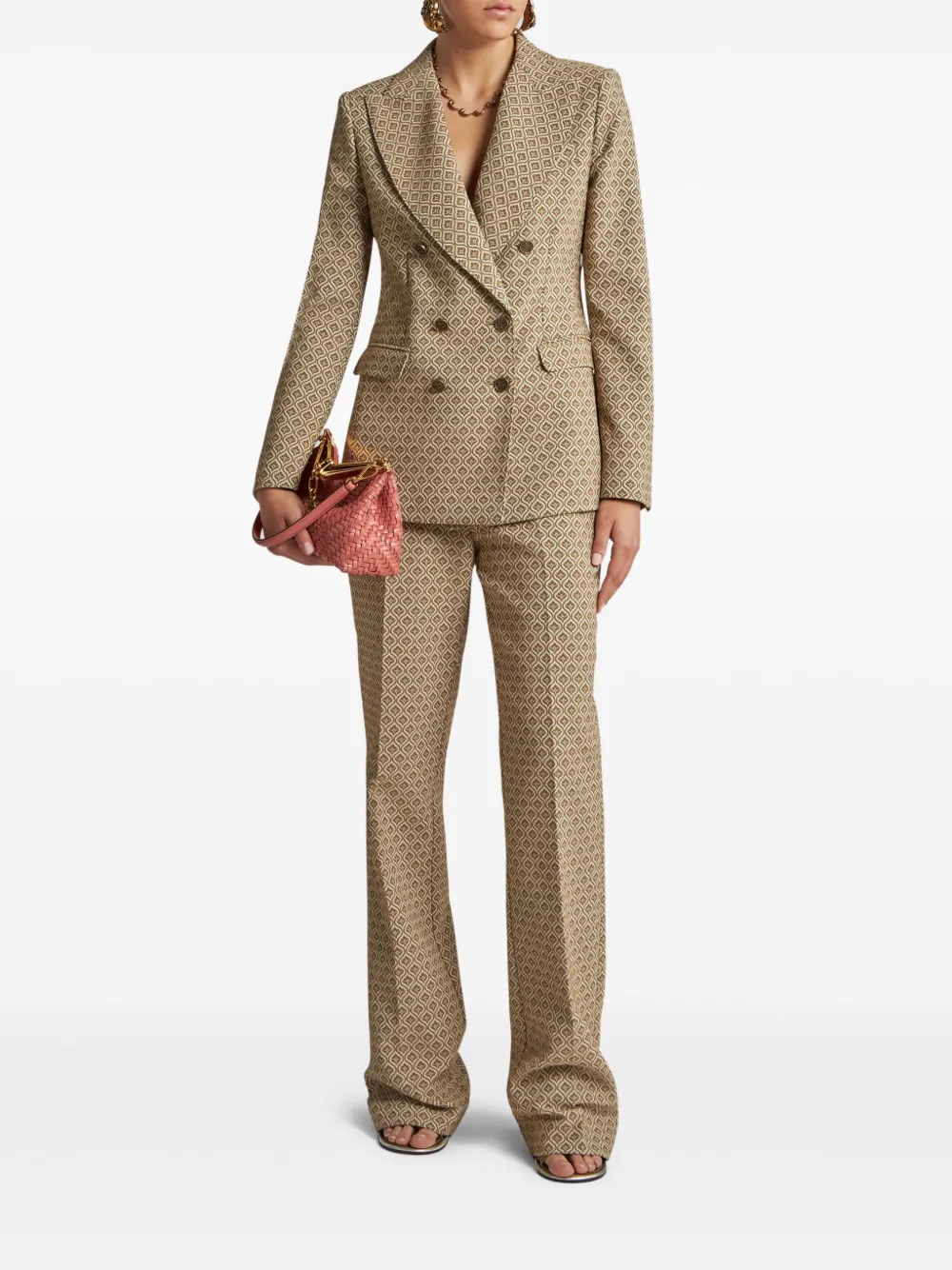 ETRO Blazer met jacquard Beige