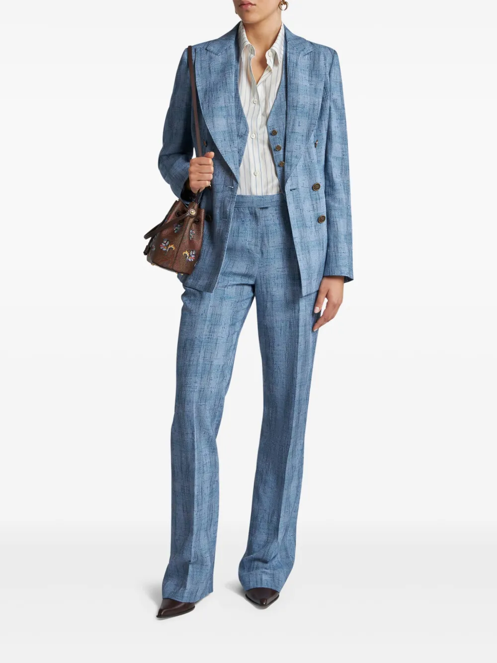 ETRO Broek met slub-textuur - Blauw