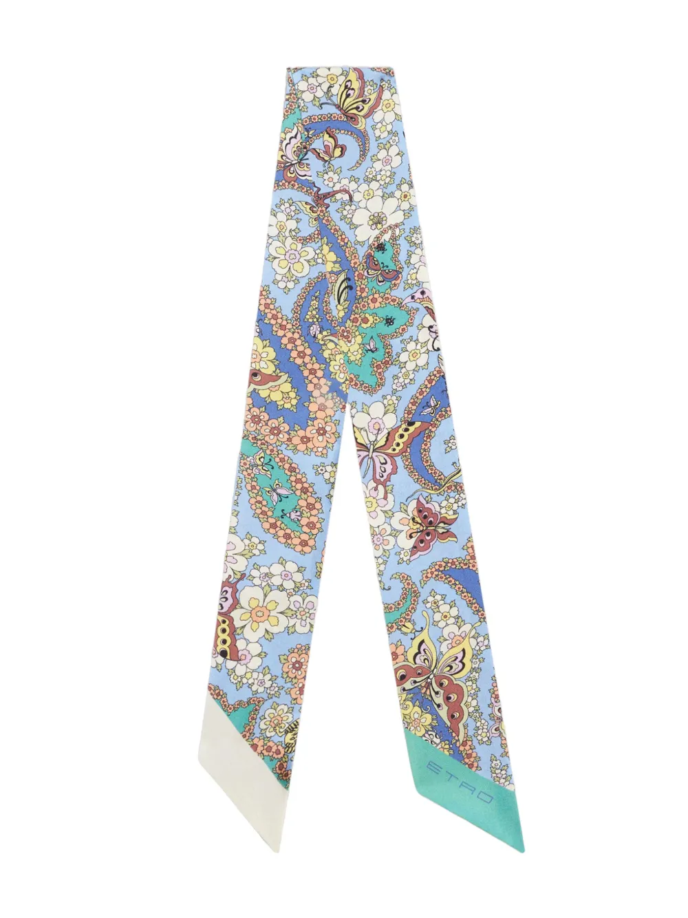 ETRO botanical-print silk scarf | Blue | Image 1