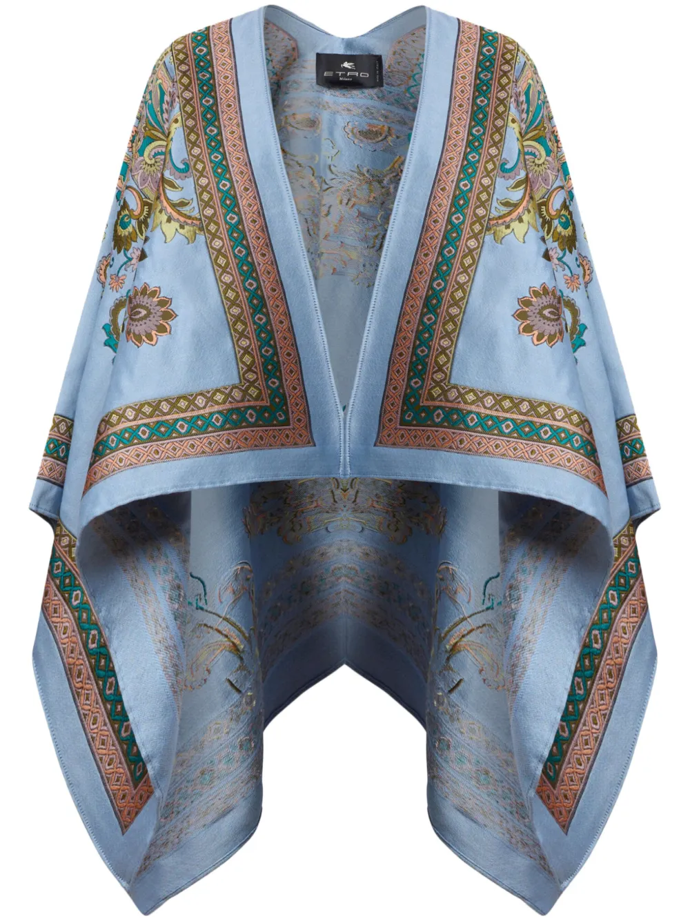 ETRO paisley-jacquard cape | Blue | Image 1