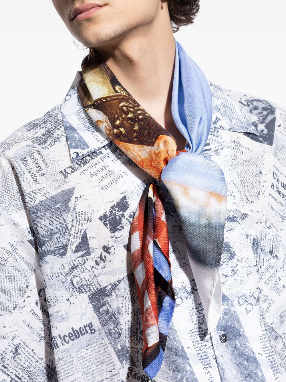 Moschino printed scarf - Blauw