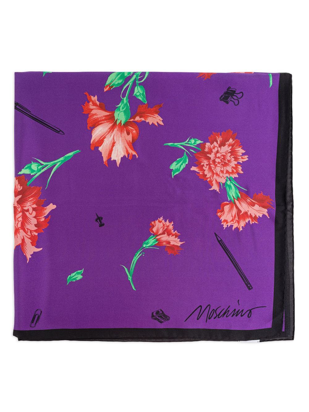 Moschino Sjaal met bloemenprint Paars