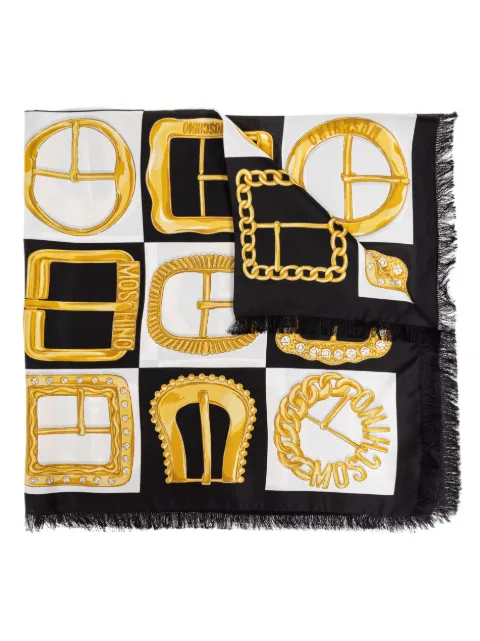 Moschino buckle-print scarf