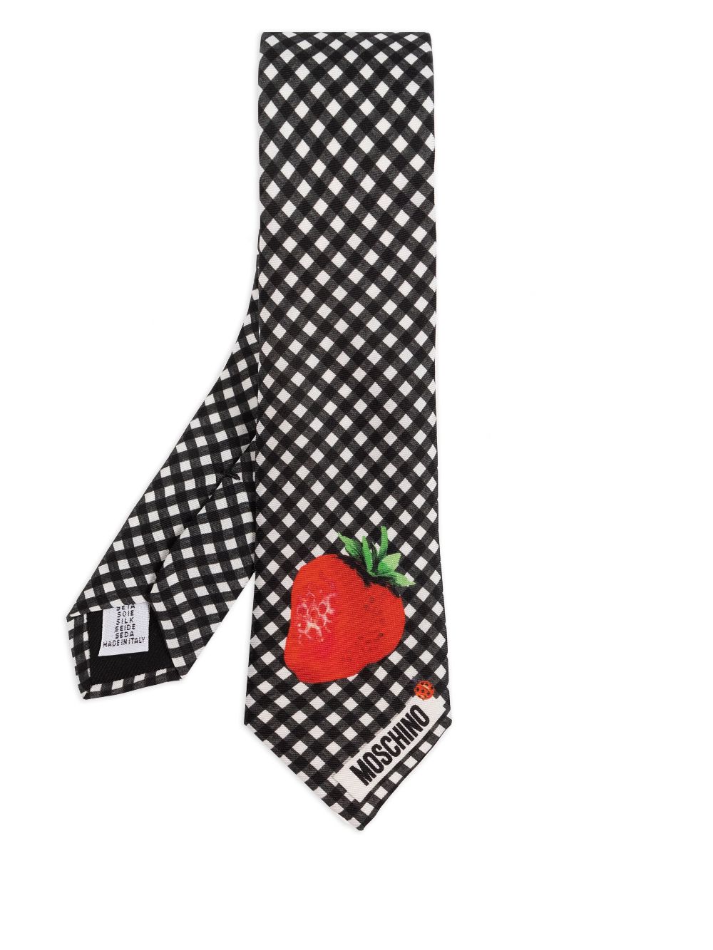 Moschino checked tie - Black