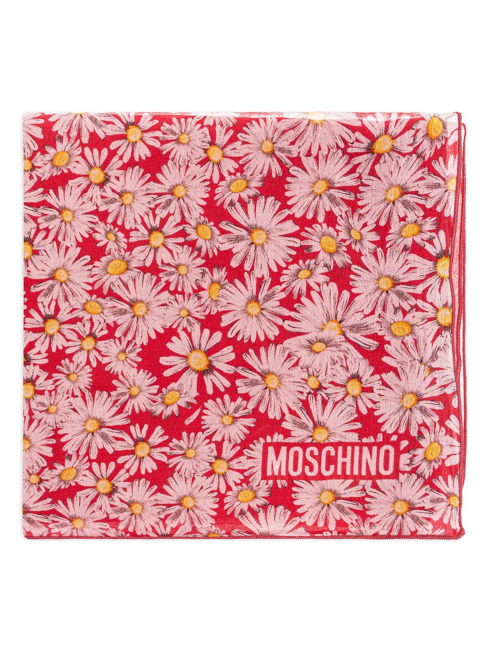 Moschino Sjaal met bloe print Rood