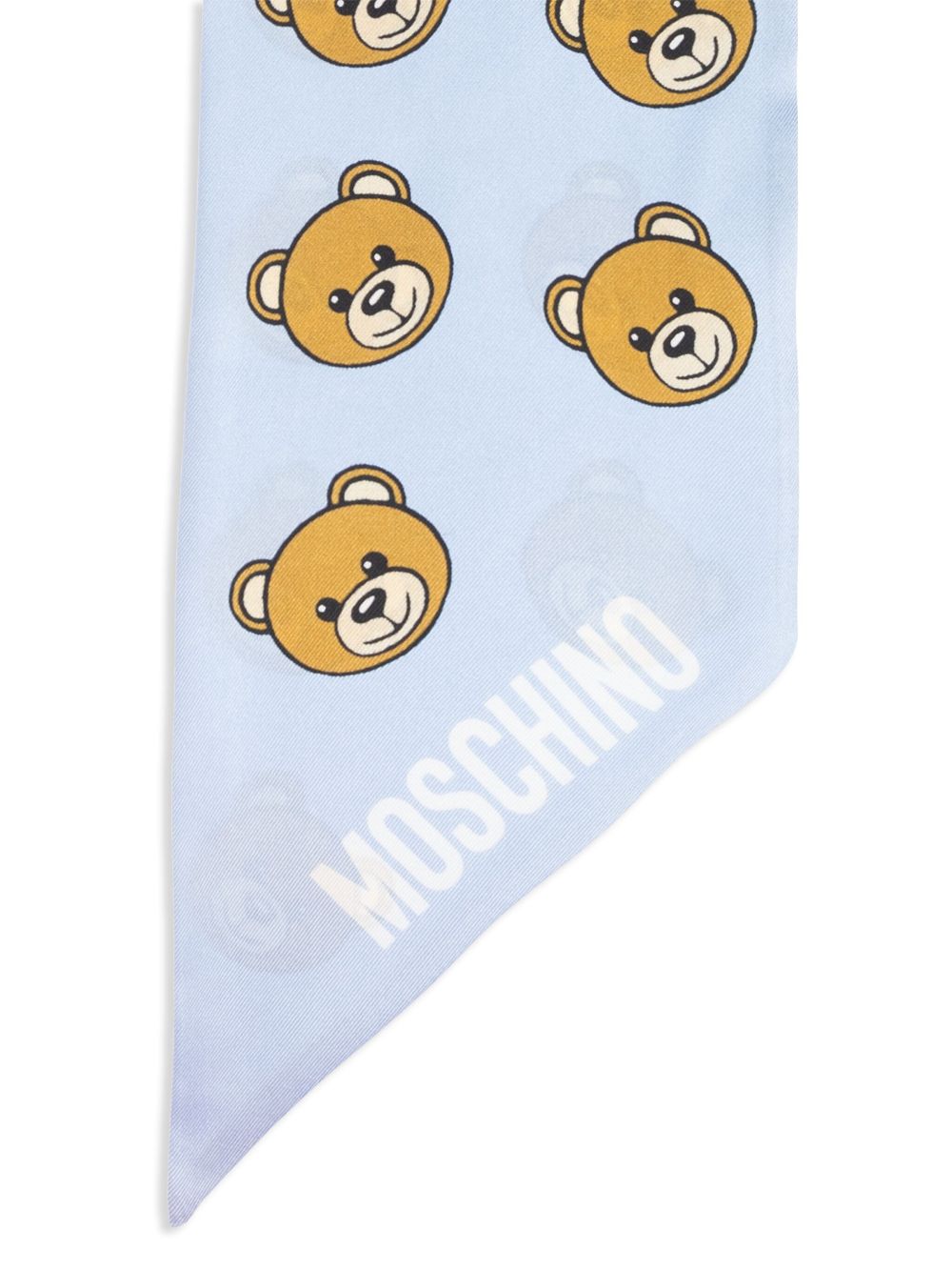 Moschino Teddy bear twilly scarf - Blauw