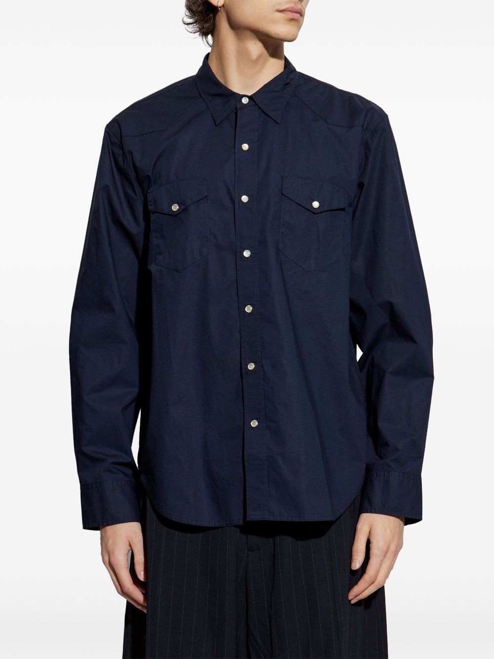 Officine Generale Cotton shirt - Blauw