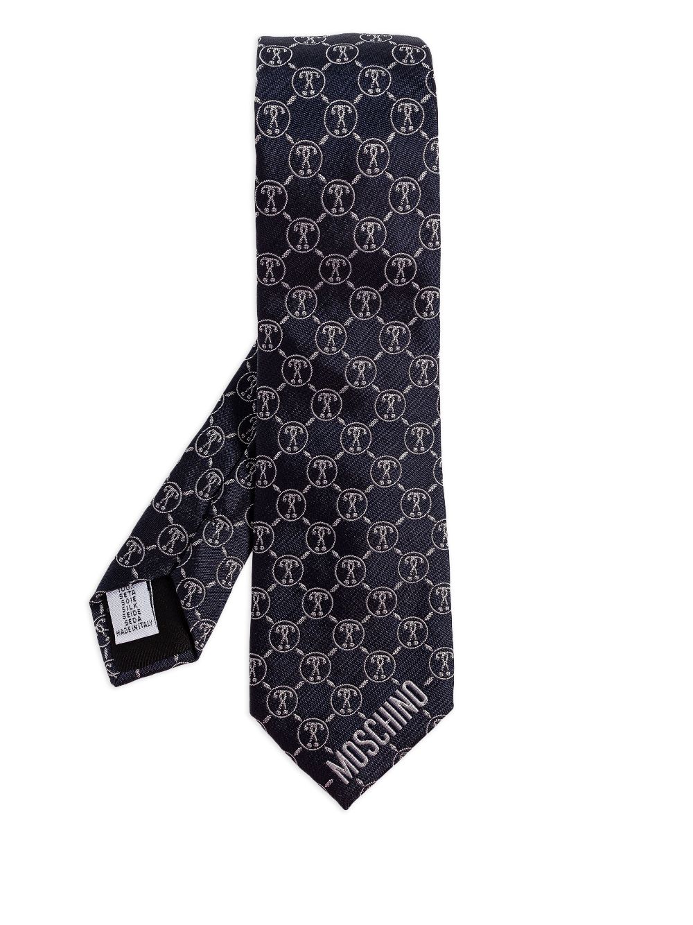 Moschino monogram tie - Blue