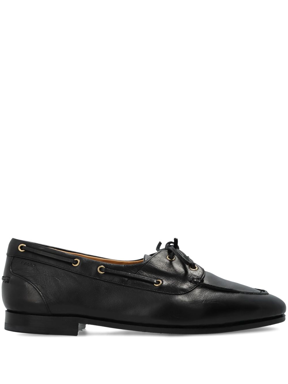 Bally leather boat shoes - Black