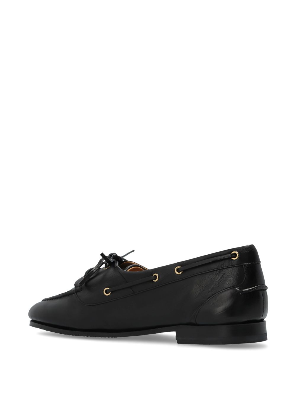 Bally leather boat shoes Black