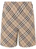 Burberry check twill shorts - Brown