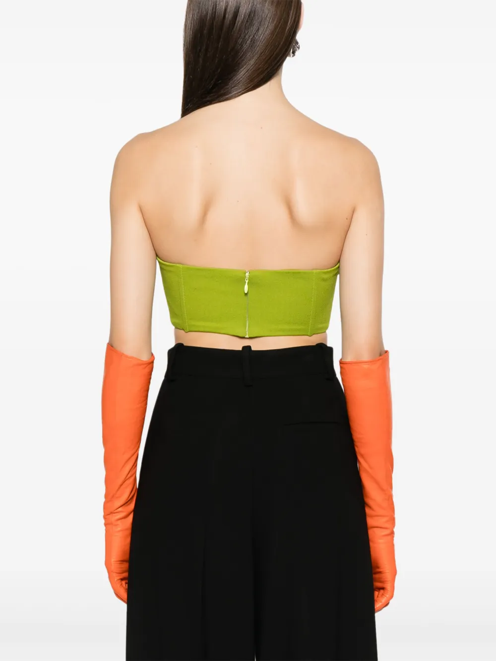 Shop Jean Paul Gaultier Conical-cup Crop Top In Green