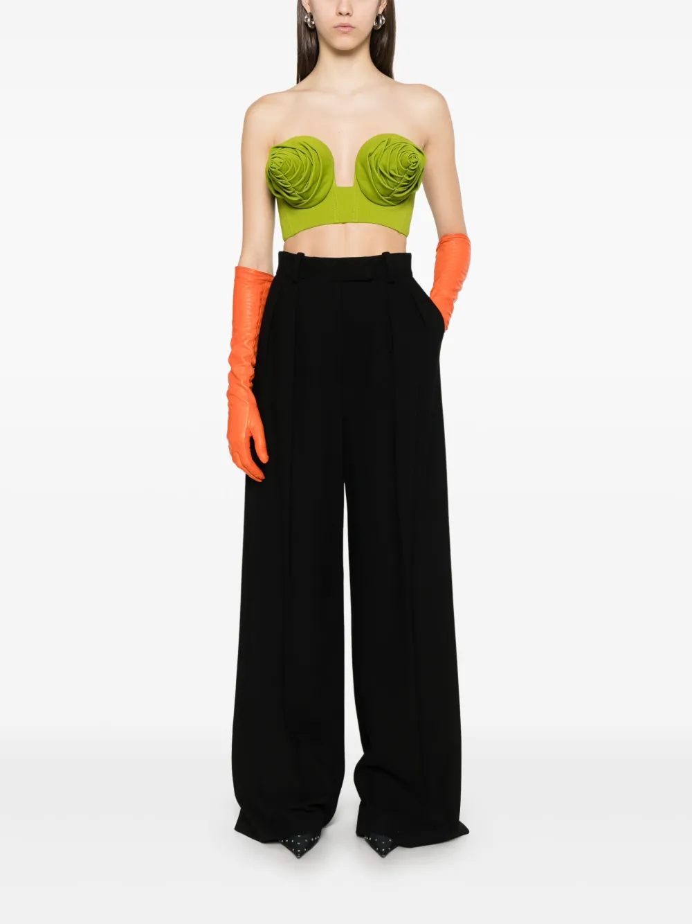 Jean Paul Gaultier Cropped top met kegelvormige cup - Groen