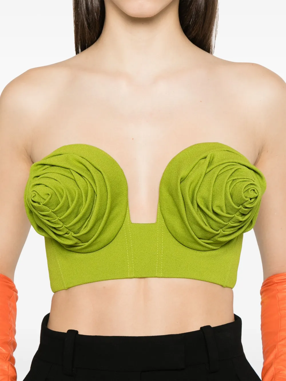 Shop Jean Paul Gaultier Conical-cup Crop Top In Green