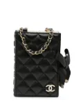 CHANEL Pre-Owned 2021-2024 Quilted Lambskin Book Card Holder On Chain crossbody bag - Black