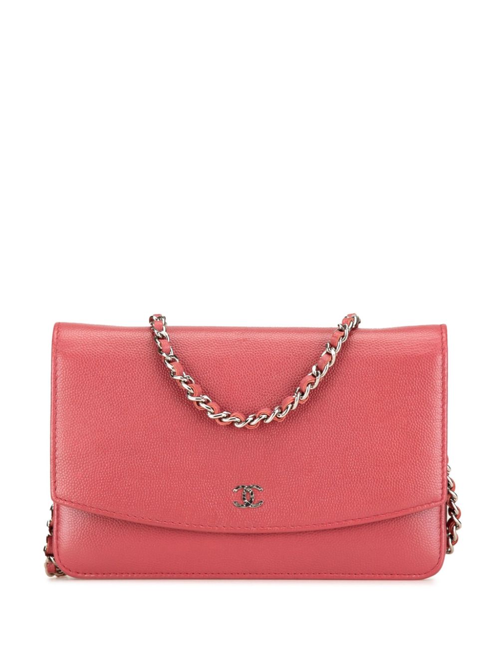 2014 CC Caviar Sevruga Wallet On Chain crossbody bag