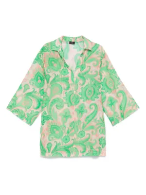 【ETRO】プリントビーチカバーアップ ブルー プリントポリエステル製ビーチカバーアップ By：ETRO（エトロ
