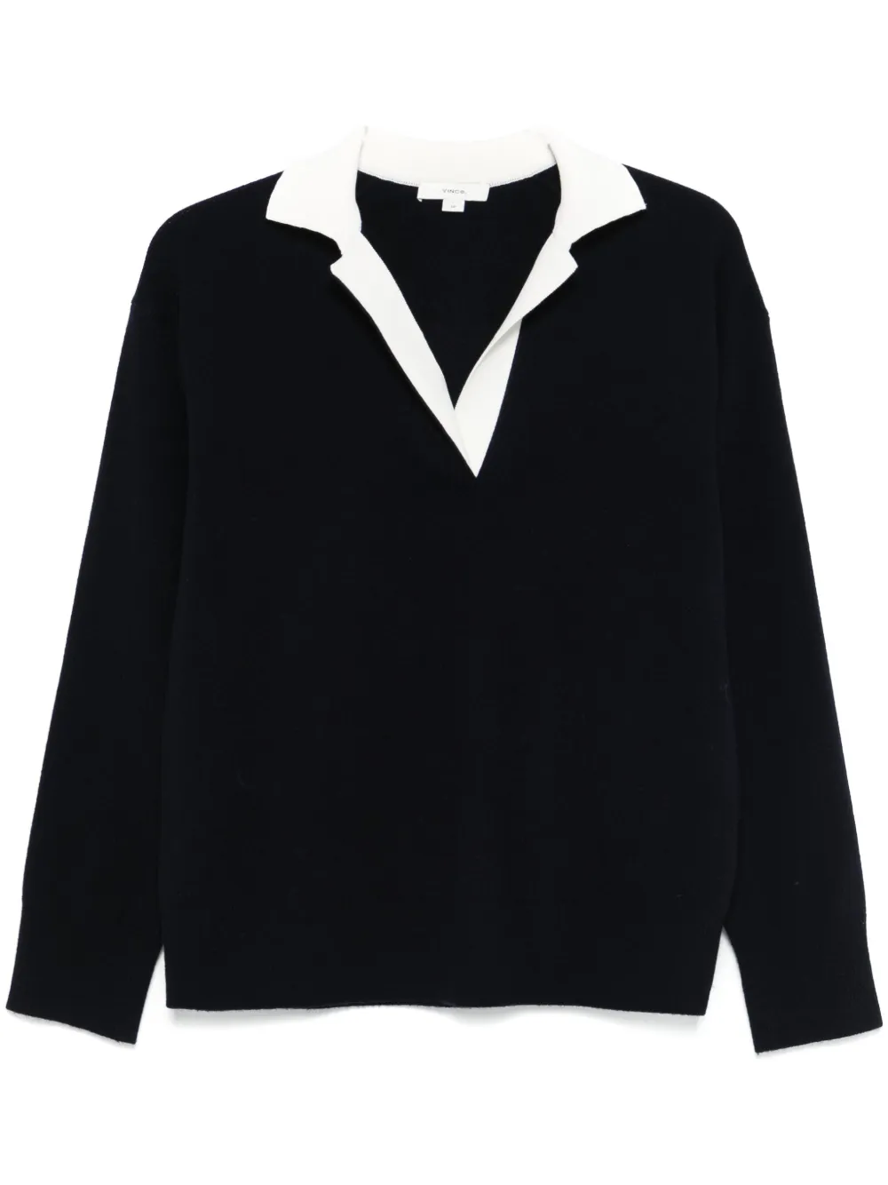 contrast-collar sweater