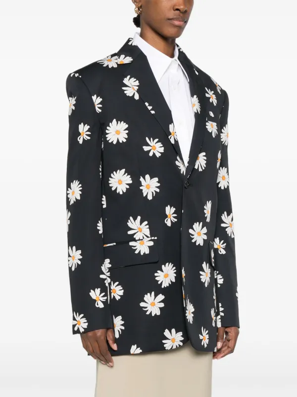 【関税&送料込み】Moschino Blazer Moschino floral-print Blazer | Black | FARFETCH